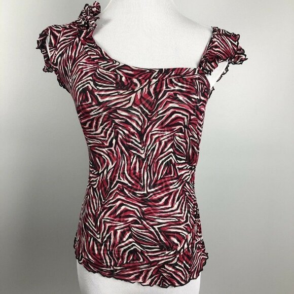 Diane Von Furstenberg Frilly Silk Ruched Blouse M/L Runs Small - Picture 2 of 12